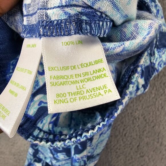 Lilly Pulitzer Women's Blue Elephant Print linen bootcut Pants Size S - Picture 7 of 16